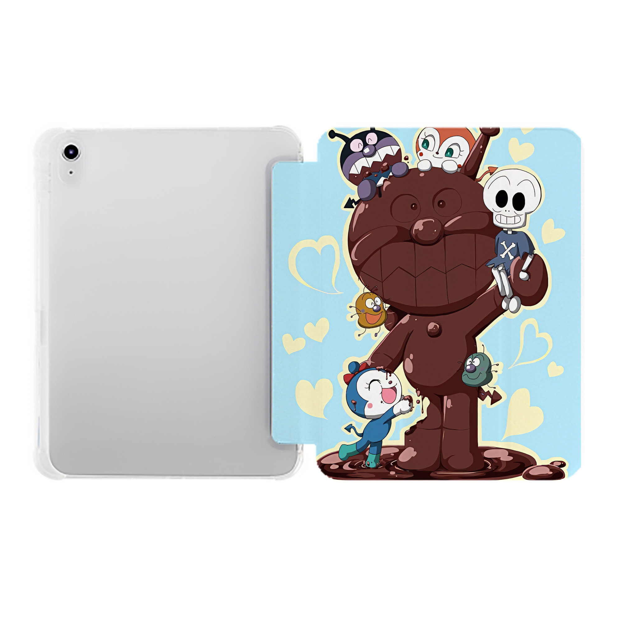 （画像用） アンパンマン Anpanman IPad ケース ペン収納付き 三つ折りスタンド PUレザー×シリコン 対応機種9.5/10.5/10.9インチ
